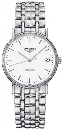 Унисекс механический с автоподзаводом часы Longines Presence L4.821.4.12.6 белый нержавеющая сталь — Изображение 1