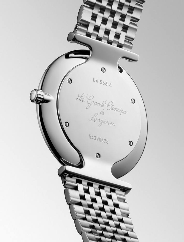 Женские часы Longines La Grande Classique de Longines L4.866.4.58.6, механизм кварцевый, циферблат черный, браслет нержавеющая сталь — Изображение 4