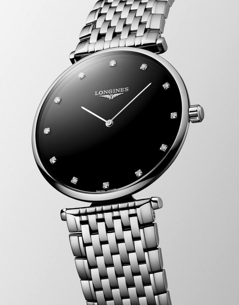 Женские часы Longines La Grande Classique de Longines L4.866.4.58.6, механизм кварцевый, циферблат черный, браслет нержавеющая сталь — Изображение 5