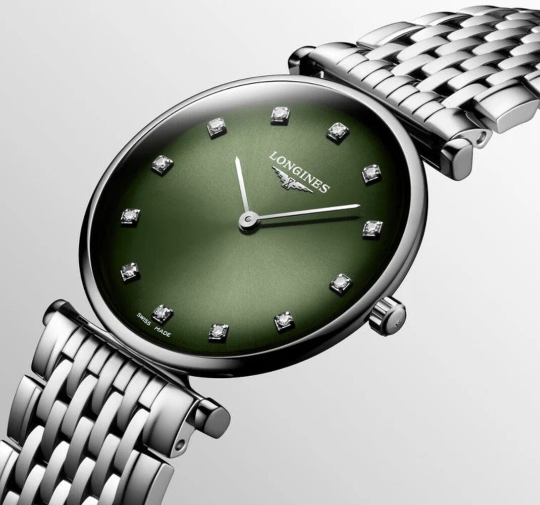 Женские кварцевый часы Longines La Grande Classique de Longines L4.866.4.92.6 зеленый нержавеющая сталь — Изображение 2