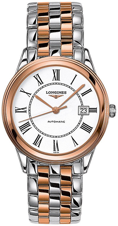 Мужские механический с автоподзаводом часы Longines Flagship L4.874.3.91.7 белый нержавеющая сталь + pvd — Изображение 1