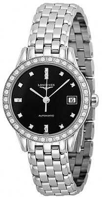 Унисекс механический с автоподзаводом часы Longines Flagship L4.874.4.57.6 черный нержавеющая сталь — Изображение 2