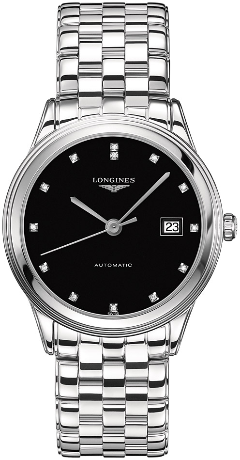 Унисекс механический с автоподзаводом часы Longines Flagship L4.874.4.57.6 черный нержавеющая сталь — Изображение 1