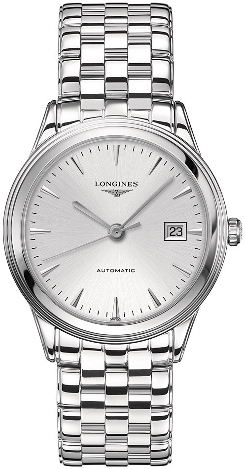 Мужские часы Longines Flagship L4.874.4.72.6, механизм механический с автоподзаводом, циферблат серебристый, браслет нержавеющая сталь — Изображение 1