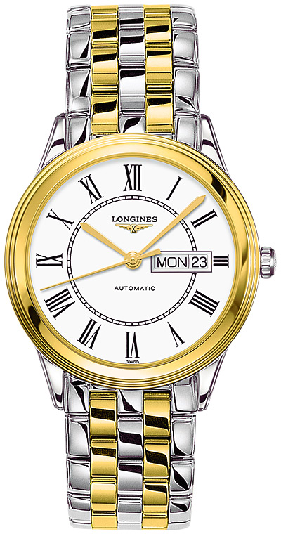 Мужские механический с автоподзаводом часы Longines Flagship L4.899.3.21.7 белый нержавеющая сталь + pvd — Изображение 1