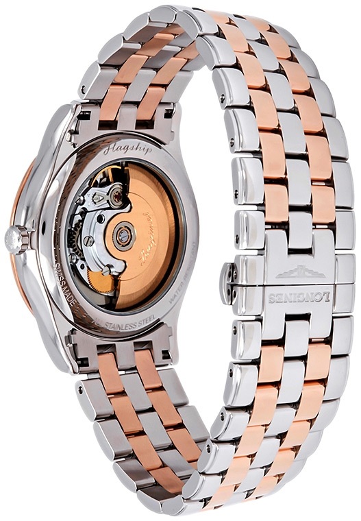 Мужские часы Longines Flagship L4.899.3.92.7, механизм механический с автоподзаводом, циферблат белый, браслет нержавеющая сталь + pvd — Изображение 5