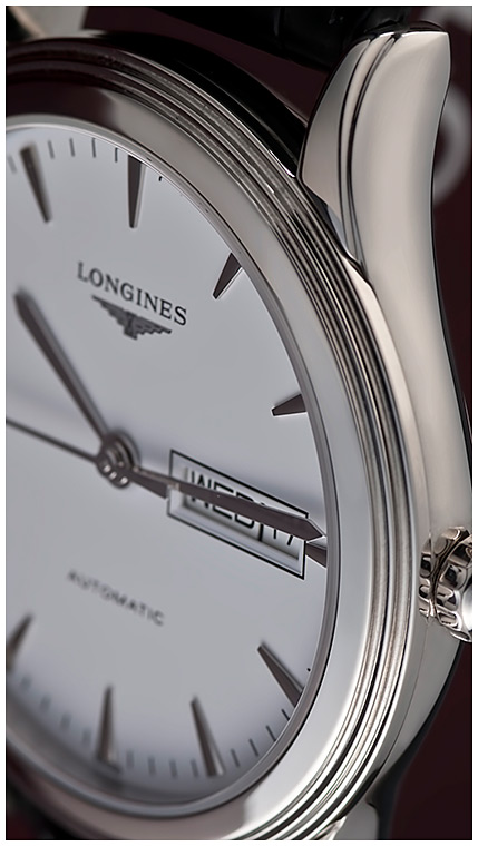 Мужские механический с автоподзаводом часы Longines Flagship L4.899.4.12.2 белый кожа — Изображение 2