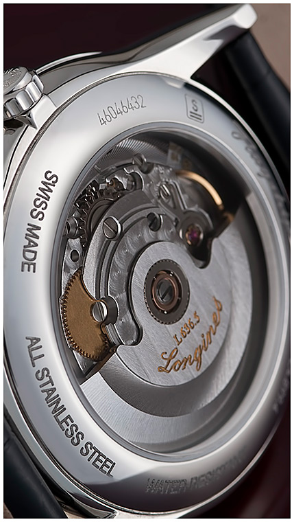 Мужские механический с автоподзаводом часы Longines Flagship L4.899.4.12.2 белый кожа — Изображение 3