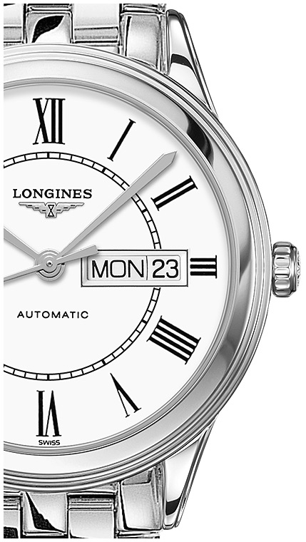 Мужские механический с автоподзаводом часы Longines Flagship L4.899.4.21.6 белый нержавеющая сталь — Изображение 2