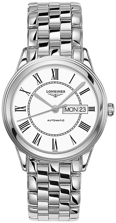 Мужские механический с автоподзаводом часы Longines Flagship L4.899.4.21.6 белый нержавеющая сталь — Изображение 1