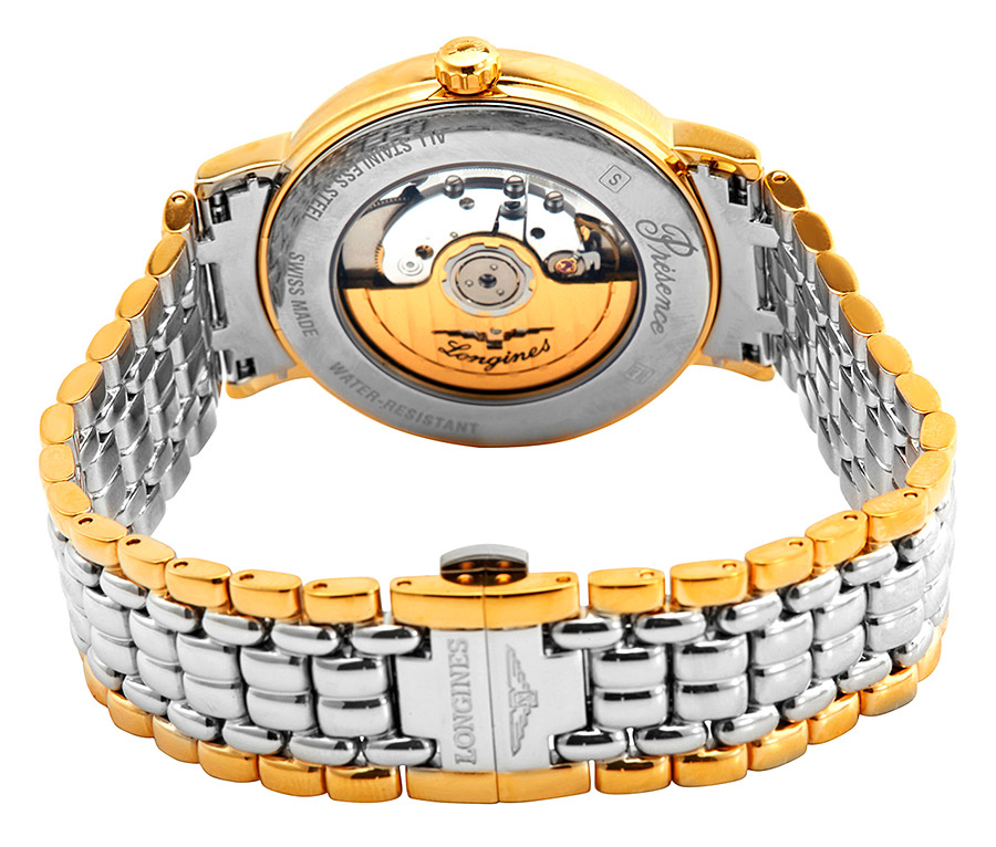 Мужские часы Longines Presence L4.905.2.11.7, механизм механический с автоподзаводом, циферблат белый, браслет нержавеющая сталь + pvd — Изображение 4