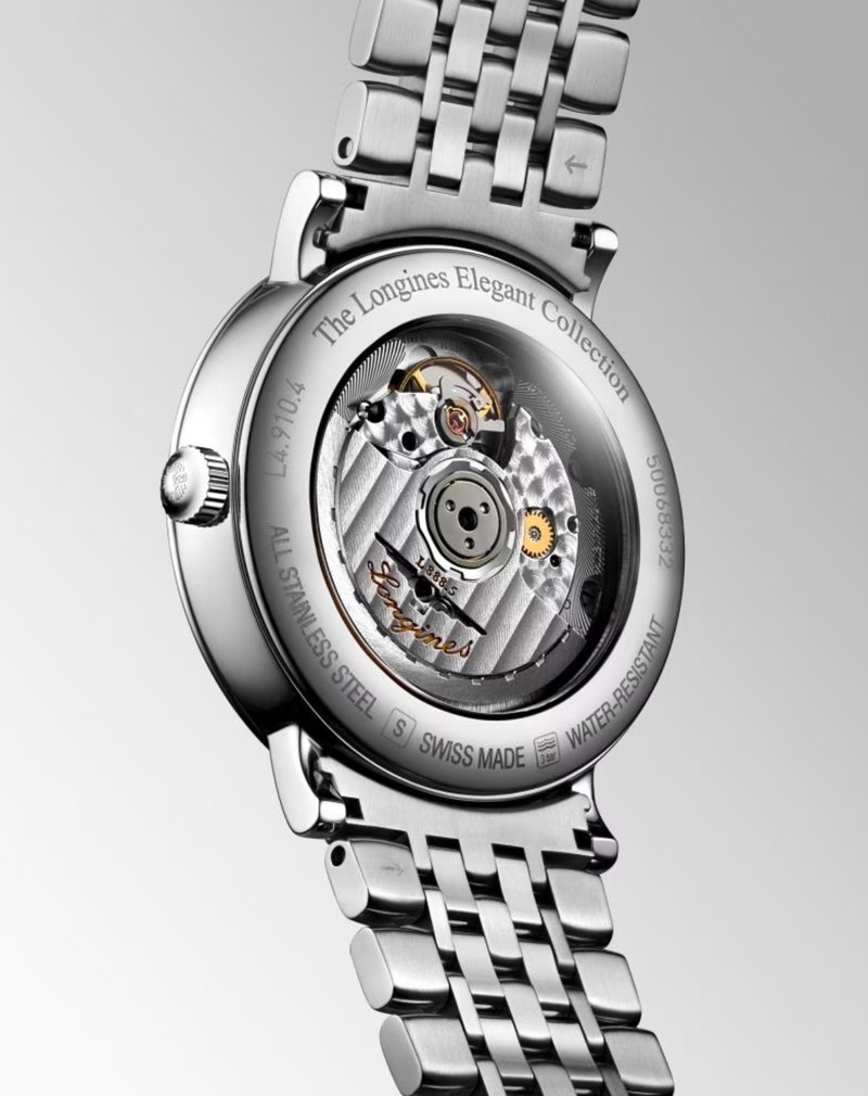 Мужские часы Longines The Longines Elegant Collection L4.910.4.11.6, механизм механический с автоподзаводом, циферблат белый, браслет нержавеющая сталь — Изображение 2