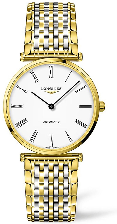 Унисекс часы Longines La Grande Classique de Longines L4.918.2.11.7, механизм механический с автоподзаводом, циферблат белый, браслет нержавеющая сталь + pvd — Изображение 1