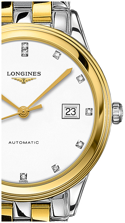 Унисекс часы Longines Flagship L4.974.3.27.7, механизм механический с автоподзаводом, циферблат белый, браслет нержавеющая сталь + pvd — Изображение 2