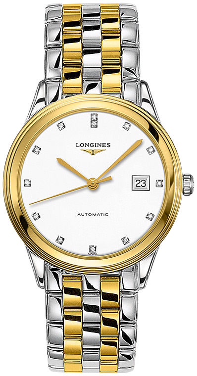 Унисекс часы Longines Flagship L4.974.3.27.7, механизм механический с автоподзаводом, циферблат белый, браслет нержавеющая сталь + pvd — Изображение 1