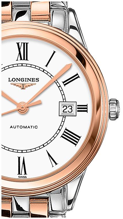 Мужские механический с автоподзаводом часы Longines Flagship L4.974.3.91.7 белый нержавеющая сталь + pvd — Изображение 2
