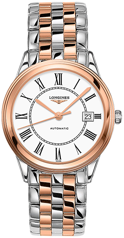 Мужские механический с автоподзаводом часы Longines Flagship L4.974.3.91.7 белый нержавеющая сталь + pvd — Изображение 1