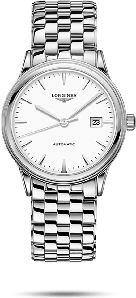 Мужские механический с автоподзаводом часы Longines Flagship L4.984.4.12.6 белый нержавеющая сталь — Изображение 1