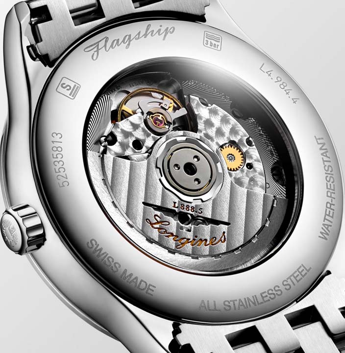 Мужские часы Longines Flagship L4.984.4.70.6, механизм механический с автоподзаводом, циферблат серебристый, браслет нержавеющая сталь — Изображение 2