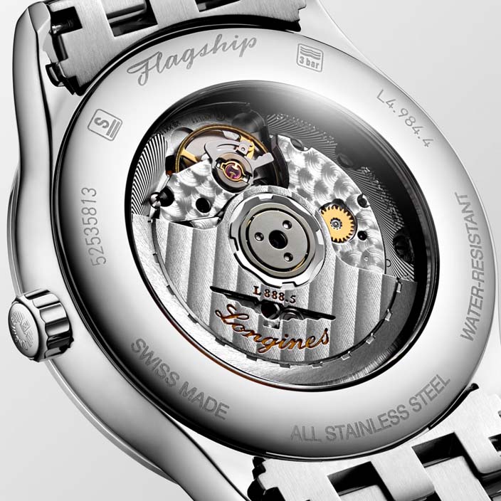 Мужские часы Longines Flagship L4.984.4.98.6, механизм механический с автоподзаводом, циферблат синий, браслет нержавеющая сталь — Изображение 2