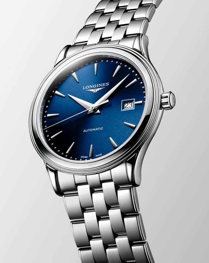 Мужские часы Longines Flagship L4.984.4.98.6, механизм механический с автоподзаводом, циферблат синий, браслет нержавеющая сталь — Изображение 3
