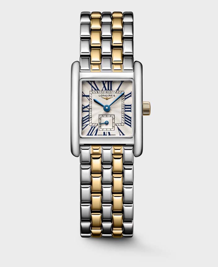 Женские часы Longines Longines Mini DolceVita L5.200.5.70.7, механизм кварцевый, циферблат серебристый, браслет нержавеющая сталь + золото 18к — Изображение 1
