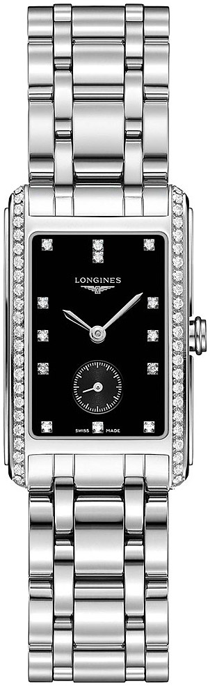 Женские часы Longines Longines DolceVita L5.512.0.57.6, механизм кварцевый, циферблат черный, браслет нержавеющая сталь — Изображение 1