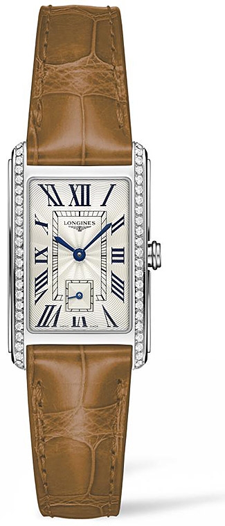 Женские часы Longines Longines DolceVita L5.512.0.71.4, механизм кварцевый, циферблат серебристый, браслет кожа — Изображение 1