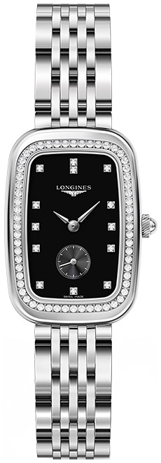 Женские часы Longines Equestrian Boucle L6.142.0.57.6, механизм кварцевый, циферблат черный, браслет нержавеющая сталь — Изображение 1