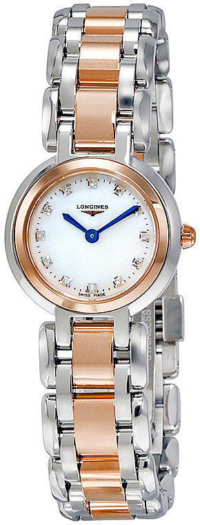Женские часы Longines Longines PrimaLuna L8.109.5.87.6, механизм кварцевый, циферблат белый, браслет нержавеющая сталь + золото 18к — Изображение 2