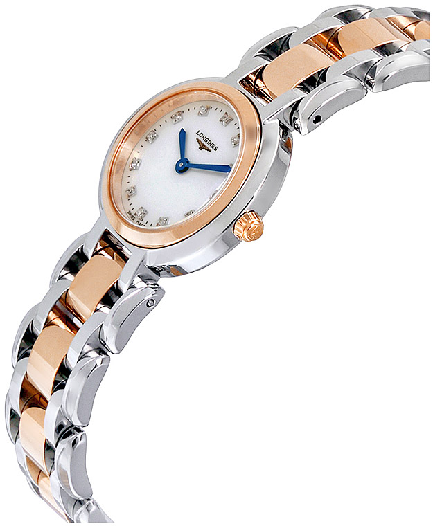Женские часы Longines Longines PrimaLuna L8.109.5.87.6, механизм кварцевый, циферблат белый, браслет нержавеющая сталь + золото 18к — Изображение 3