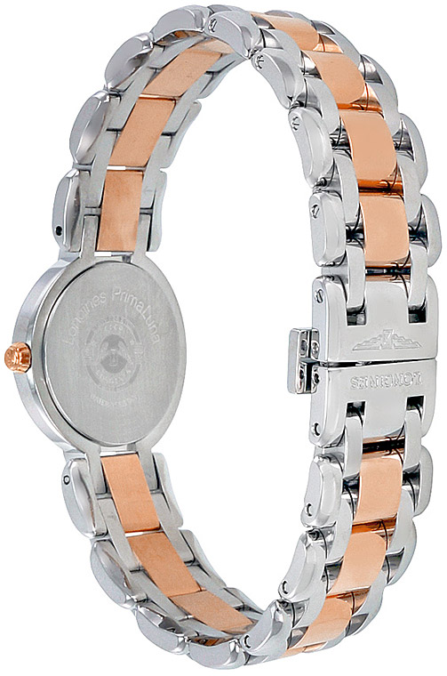 Женские часы Longines Longines PrimaLuna L8.109.5.87.6, механизм кварцевый, циферблат белый, браслет нержавеющая сталь + золото 18к — Изображение 4