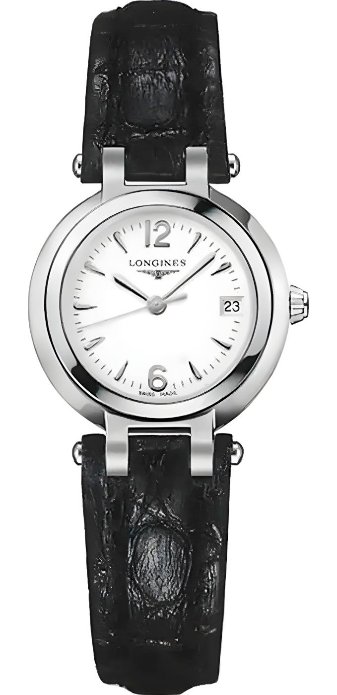 Женские кварцевый часы Longines Longines PrimaLuna L8.110.4.16.2 белый кожа — Изображение 1
