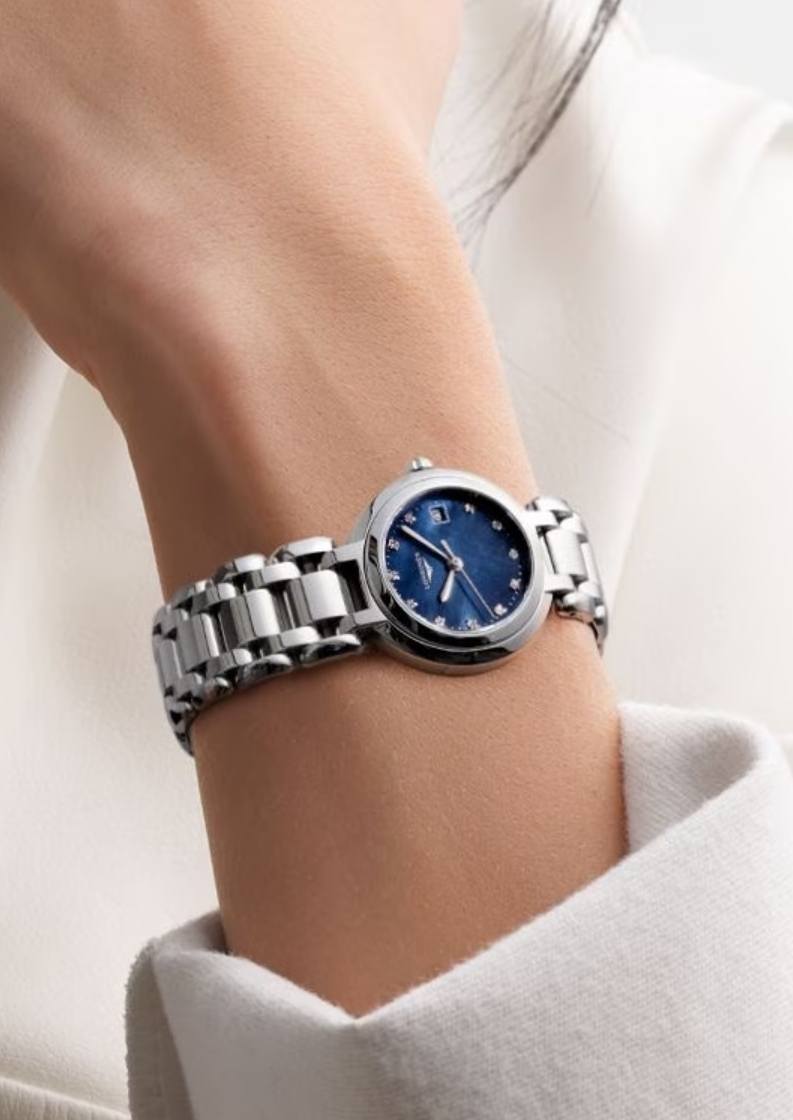 Женские кварцевый часы Longines Longines PrimaLuna L8.110.4.98.6 синий нержавеющая сталь — Изображение 2