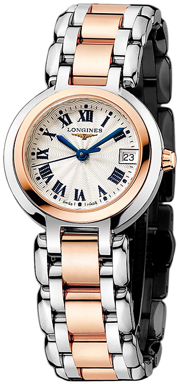 Женские часы Longines Longines PrimaLuna L8.110.5.78.6, механизм кварцевый, циферблат серебристый, браслет нержавеющая сталь + золото 18к — Изображение 2