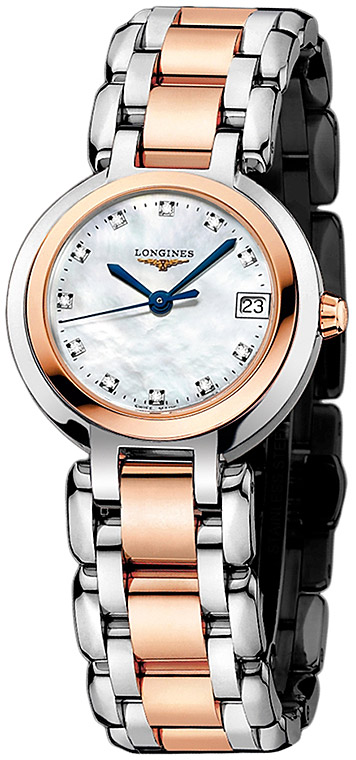 Женские кварцевый часы Longines Longines PrimaLuna L8.110.5.87.6 белый нержавеющая сталь + золото 18к — Изображение 2