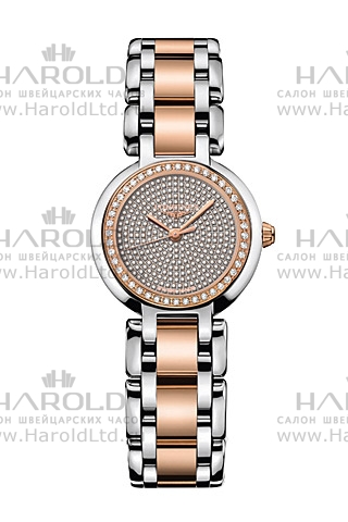 Женские часы Longines Longines PrimaLuna L8.110.5.99.7, механизм кварцевый, циферблат розовый, браслет нержавеющая сталь + золото 18к — Изображение 1