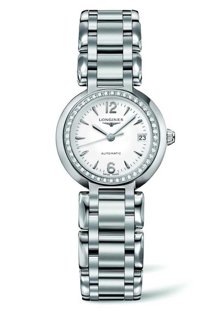 Женские часы Longines Longines PrimaLuna L8.111.0.16.6, механизм механический с автоподзаводом, циферблат белый, браслет нержавеющая сталь — Изображение 1