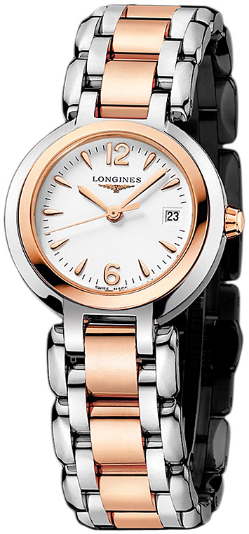 Женские часы Longines Longines PrimaLuna L8.111.5.16.6, механизм механический с автоподзаводом, циферблат белый, браслет нержавеющая сталь + золото 18к — Изображение 2