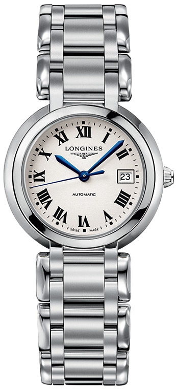 Женские часы Longines Longines PrimaLuna L8.113.4.71.6, механизм механический с автоподзаводом, циферблат серебристый, браслет нержавеющая сталь — Изображение 1