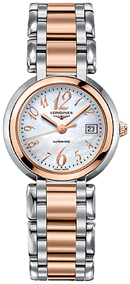 Женские часы Longines Longines PrimaLuna L8.113.5.83.6, механизм механический с автоподзаводом, циферблат белый, браслет нержавеющая сталь + золото 18к — Изображение 1