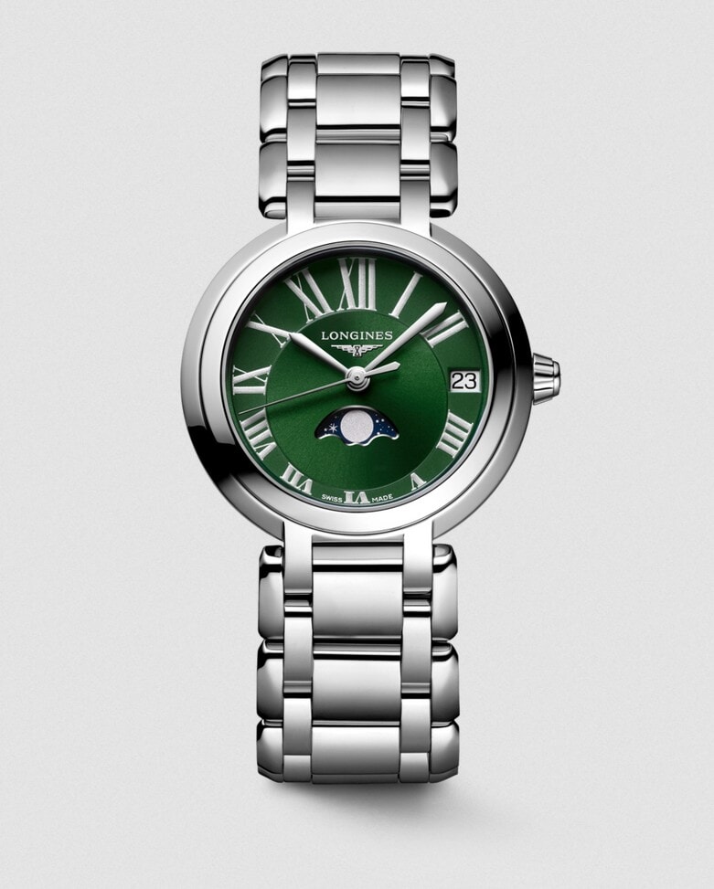 Женские кварцевый часы Longines Longines PrimaLuna L8.115.4.61.6 зеленый нержавеющая сталь — Изображение 1