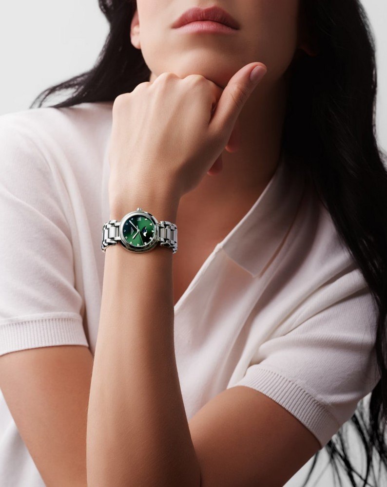Женские кварцевый часы Longines Longines PrimaLuna L8.115.4.67.6 зеленый нержавеющая сталь — Изображение 3