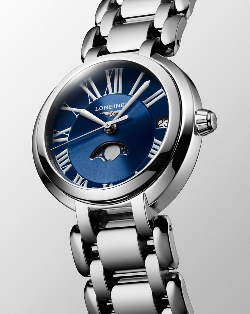 Женские кварцевый часы Longines Longines PrimaLuna L8.115.4.91.6 синий нержавеющая сталь — Изображение 2