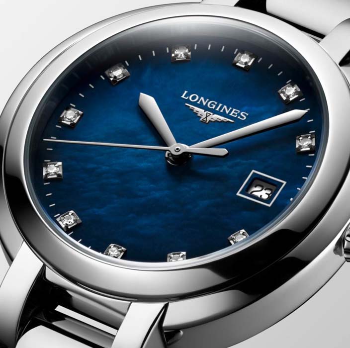 Женские кварцевый часы Longines Longines PrimaLuna L8.122.4.98.6 синий нержавеющая сталь — Изображение 4
