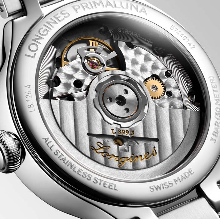 Женские часы Longines Longines PrimaLuna L8.126.4.71.6, механизм механический с автоподзаводом, циферблат серебристый, браслет нержавеющая сталь — Изображение 3