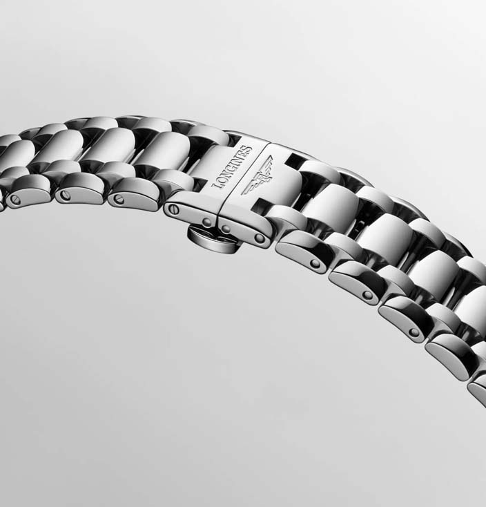 Женские часы Longines Longines PrimaLuna L8.126.4.71.6, механизм механический с автоподзаводом, циферблат серебристый, браслет нержавеющая сталь — Изображение 6