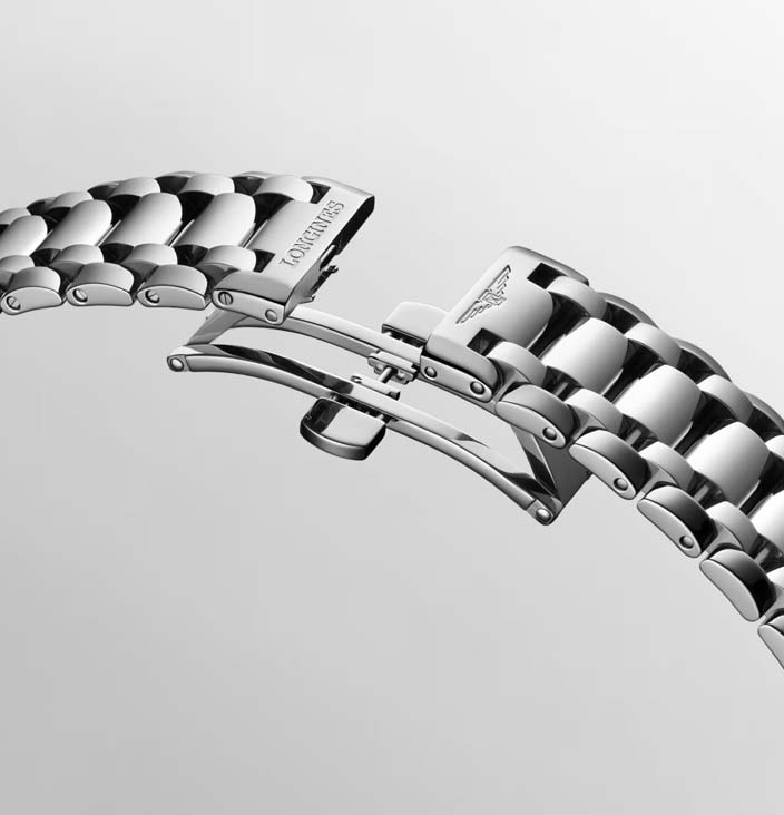 Женские часы Longines Longines PrimaLuna L8.126.4.71.6, механизм механический с автоподзаводом, циферблат серебристый, браслет нержавеющая сталь — Изображение 7