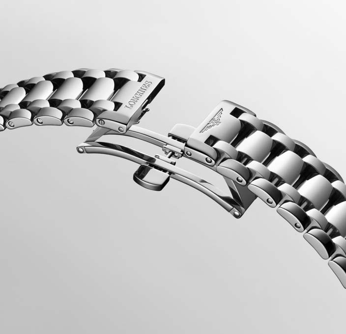 Женские часы Longines Longines PrimaLuna L8.126.4.87.6, механизм механический с автоподзаводом, циферблат серебристый, браслет нержавеющая сталь — Изображение 7