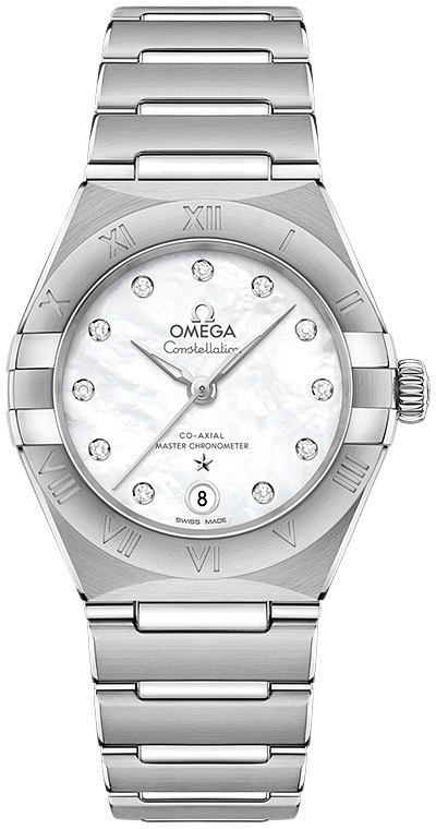 Женские часы Omega Constellation 131.10.29.20.55.001, механизм механический хронометр с автоподзаводом, циферблат белый, браслет нержавеющая сталь — Изображение 1